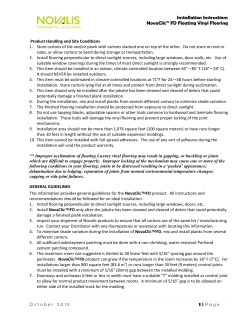 Installation Instructions NovaClic&trade; FD Floating Vinyl