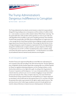 The Trump Administration`s Dangerous Indifference to Corruption
