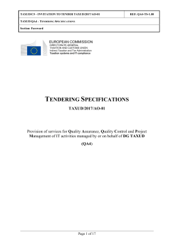 QA4 - Tendering Specifications