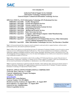 GSA Schedule 70 - SAIC Price Catalog