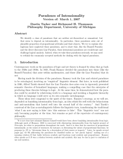 Paradoxes of Intensionality - EECS @ UMich