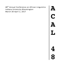 48 Annual Conference on African Linguistics Indiana University