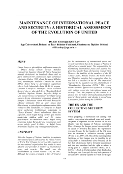 maintenance of international peace and security: a