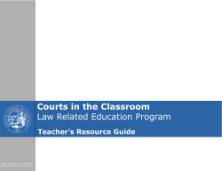 Teacher Resource Guide - Judges, Courts, and the Law