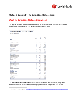Module 5: Case study &ndash; the Consolidated Balance Sheet Watch the