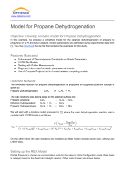 Model for Propane Dehydrogenation