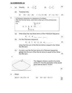 S4 HOMEWORK 4A 1. (a) Simplify (i) (ii) (b) Factorise fully: (i) (ii) (iii