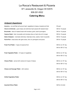 to open/print catering menu