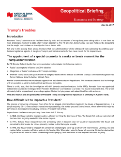 Geopolitical Briefing: Trump`s troubles - May 26, 2017