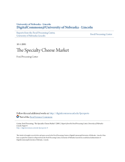 The Specialty Cheese Market - DigitalCommons@University of