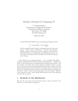 Machin`s Formula for Computing Pi