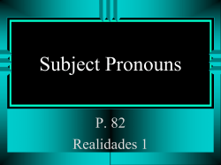 Subject Pronouns