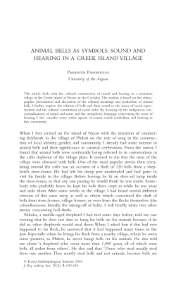 ANIMAL BELLS AS SYMBOLS: SOUND AND HEARING IN A