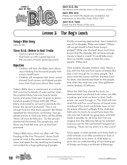 Lesson 3 # The Boy`s Lunch