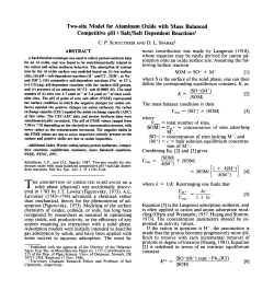 (1987) Two-site Model for Aluminum Oxide with Mass Balanced
