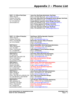 Appendix J &ndash; Phone List