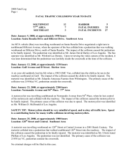 fatal traffic collisions year to date