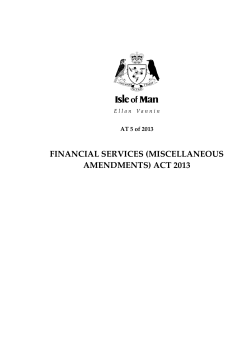 Financial Services (Miscellaneous Amendments) Act 2013