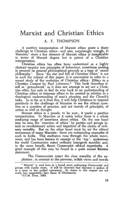 Marxist and Christian` Ethics