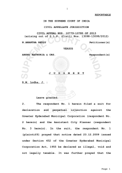 REPORTABLE IN THE SUPREME COURT OF INDIA
