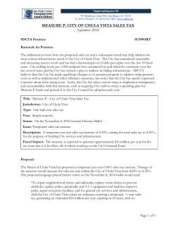 Measure P - City of Chula Vista Sales Tax