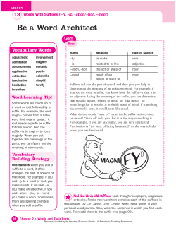 Be a Word Architect