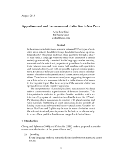 Apportionment and the mass-count distinction in Nez Perce