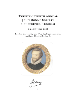 2012 Program - John Donne Society