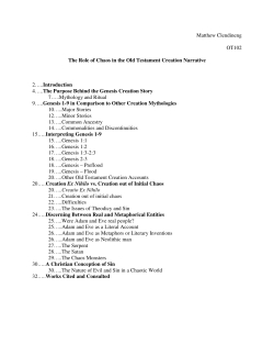 Matthew Clendineng OT102 The Role of Chaos in the Old