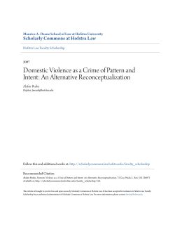 Domestic Violence as a Crime of Pattern and Intent: An Alternative