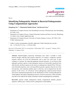 Identifying Pathogenicity Islands in Bacterial Pathogenomics Using
