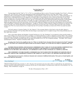 Teucrium Sugar Fund 8,800,000 Shares Teucrium Sugar Fund (the