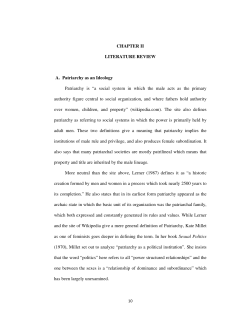 CHAPTER II LITERATURE REVIEW A. Patriarchy as an Ideology