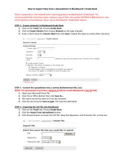How to Import Data from a Spreadsheet in Blackboard`s Grade Book