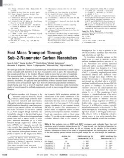Fast Mass Transport Through Sub&ndash;2