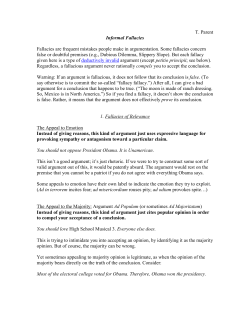 T. Parent Informal Fallacies Fallacies are frequent mistakes people
