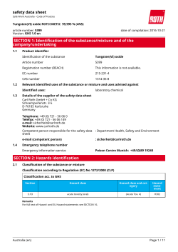 Safety Data Sheet: Tungsten(VI) oxide