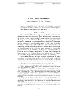 Credit Card Accountability - The University of Chicago Law Review