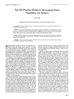 Tai Chi Practice Reduces Movement Force Variability for Seniors