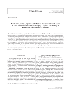 A Notional Level of Cognitive Distortions in Depression: Does It Exist