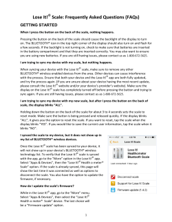 Lose It! Scale: Frequently Asked Questions (FAQs)