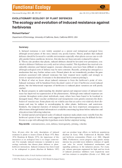 The ecology and evolution of induced resistance against herbivores