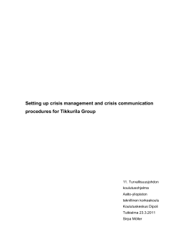 Setting up crisis management and crisis communication
