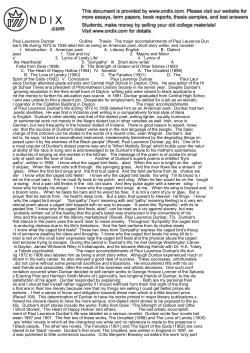 Paul Laurence Dunbar &euro;&euro;&euro;&euro;&euro;&euro;&euro;&euro;Outline Thesis: The ma