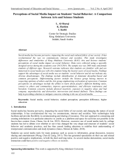 Perceptions of Social Media Impact on Students` Social Behavior: A
