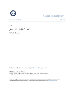 Just the Facts Please - BYU ScholarsArchive