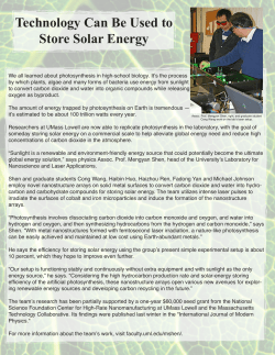 Technology Used to Store Solar Energy