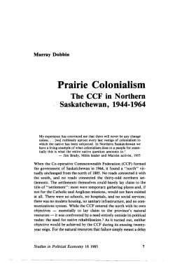 Prairie Colonialism - Studies in Political Economy