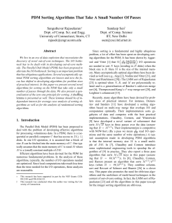 PDM Sorting Algorithms That Take A Small Number Of