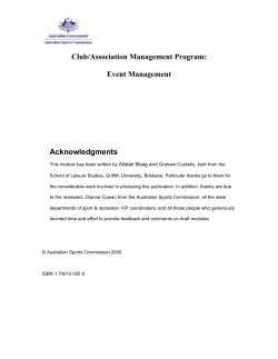 Club/Association Management Program: Event Management